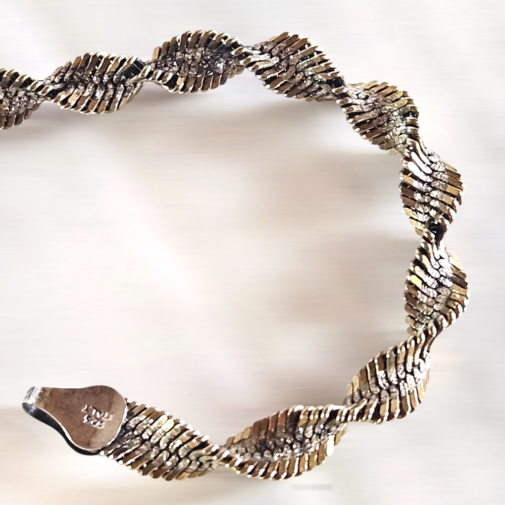 VTG Italian Sterling Silver Rope Bracelet